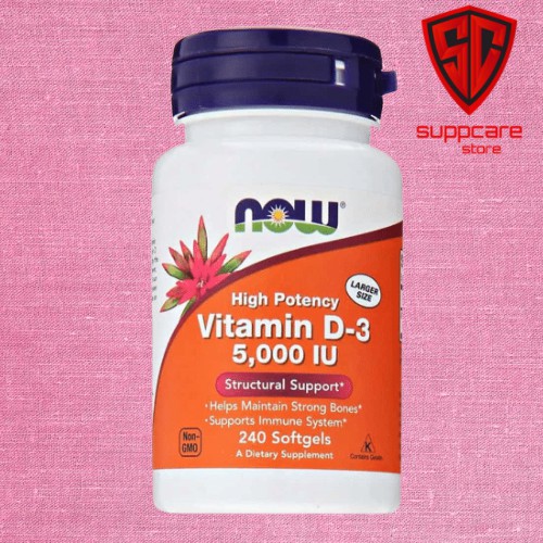 Vitamin D3 | Tăng Sức Đề Kháng Now Vitamin D3 5000IU [120 - 240 Viên] -  Chính hãng Suppcare Store