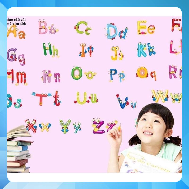 Decal dán tường bảng chữ cái kèm tiếng anh