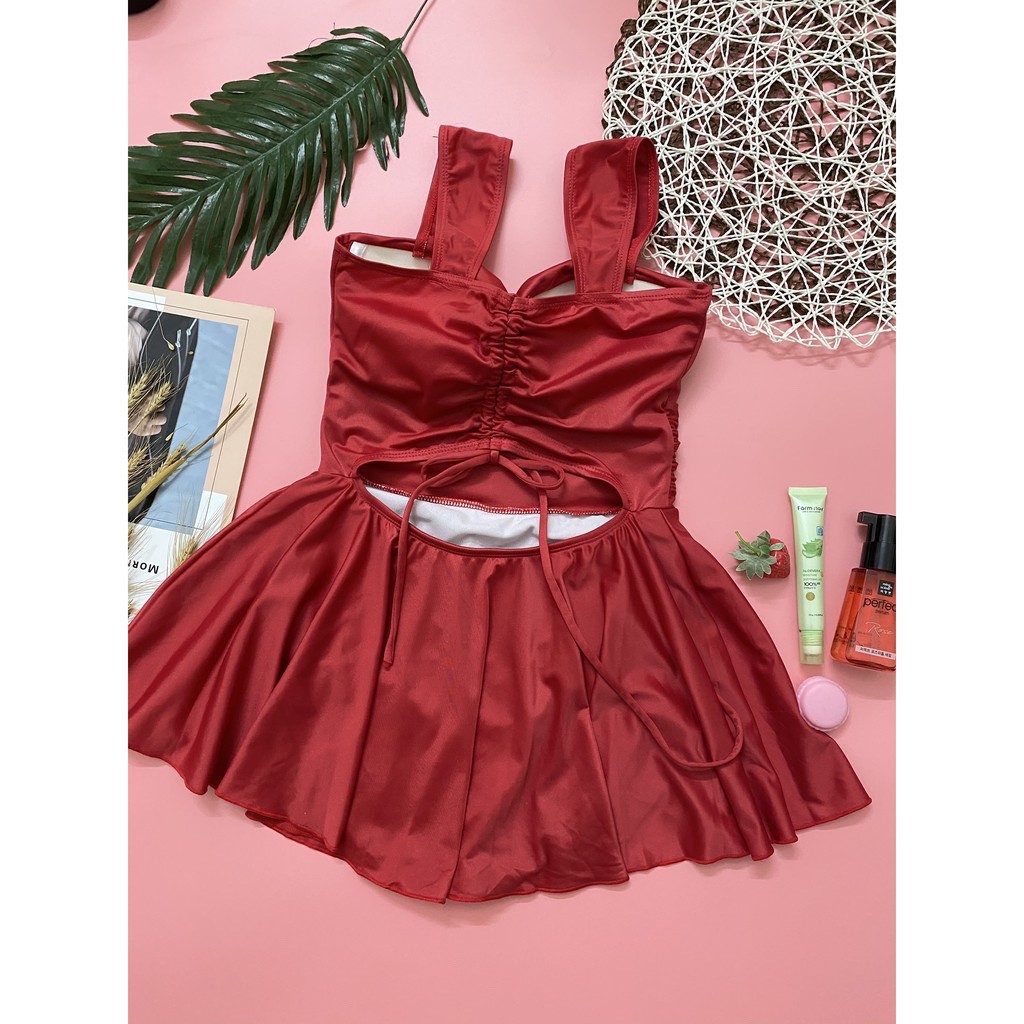 Bikini, Đồ Bơi Đi Biển Một Mảnh Liền Gọng Vuông Rút Lưng Váy Xòe Dễ Thương KG072200 ODERI | BigBuy360 - bigbuy360.vn