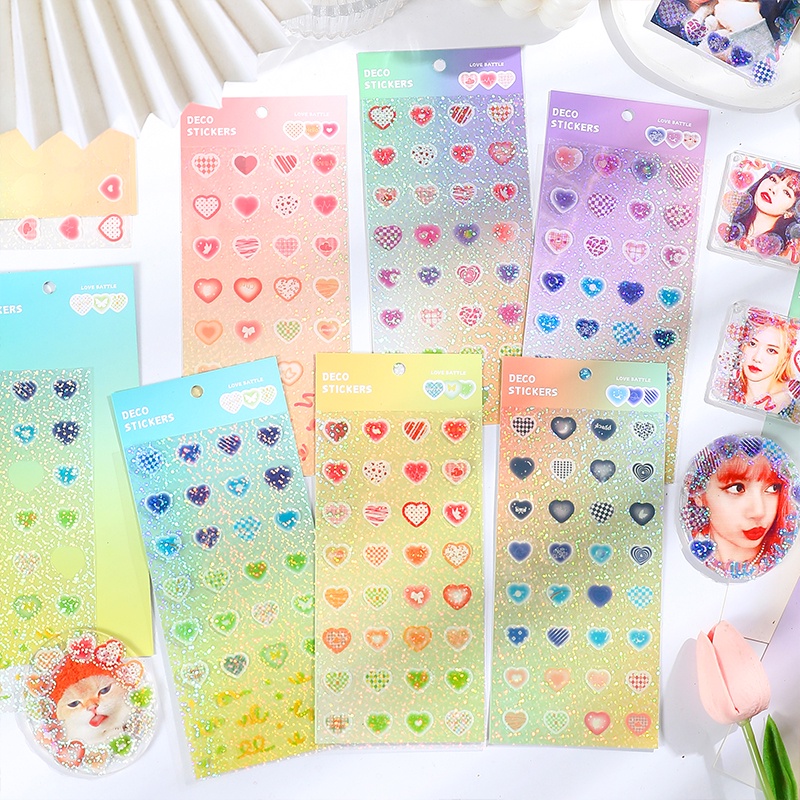 Set 2 Tấm Sticker Dán Trang Trí Họa Tiết Chữ Love Battle Series DIY