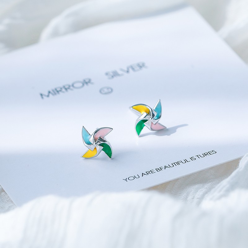 Korean style three-dimensional windmill female earrings A658