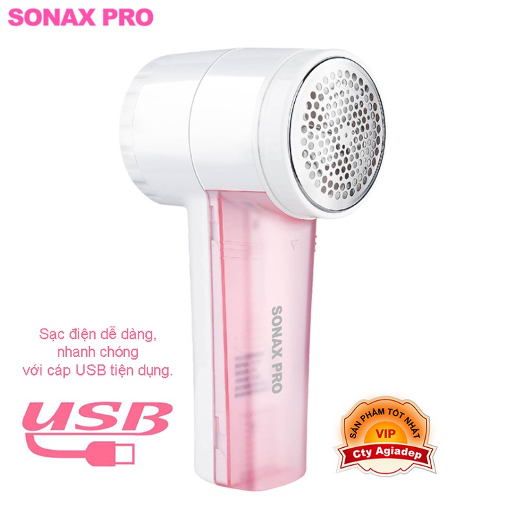 Dụng cụ cắt lông xù quần áo Sonax S9988 2 Lưỡi + 3 đầu + Pin sạc
