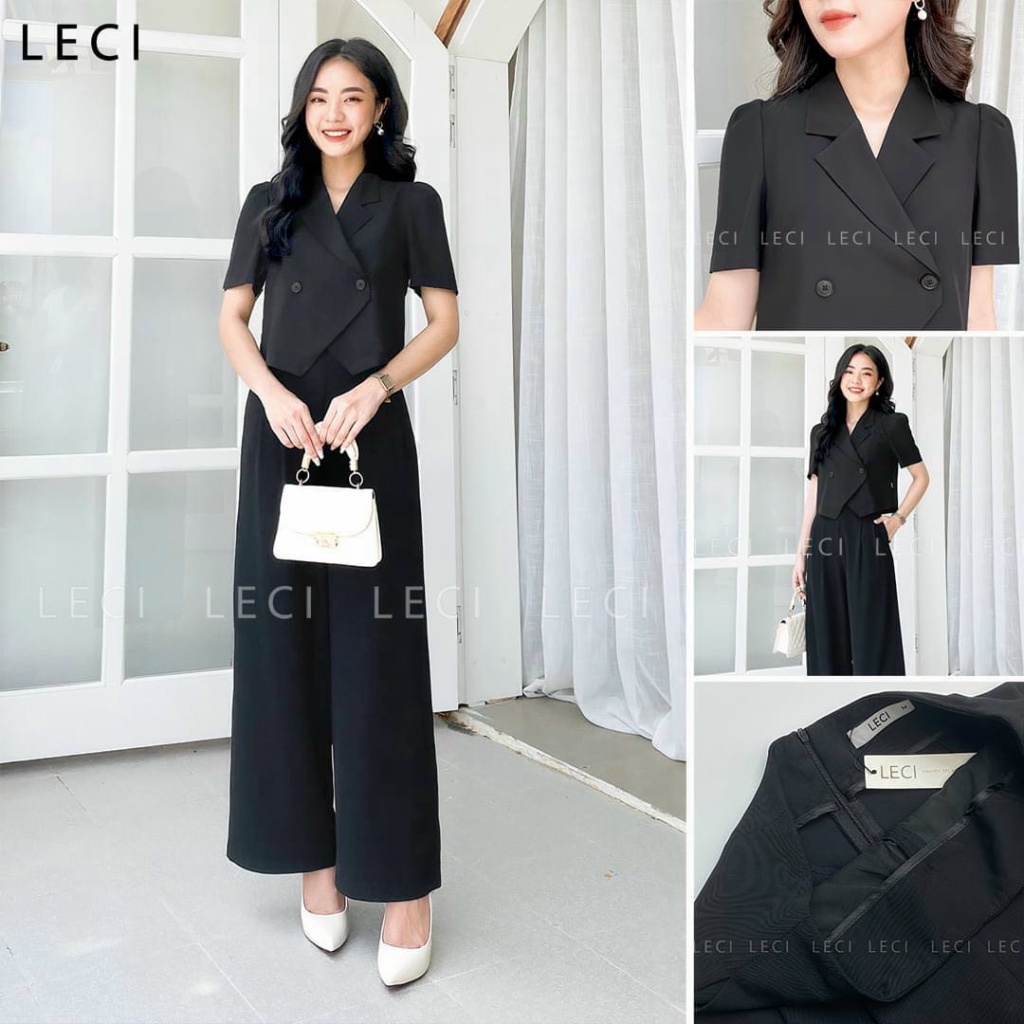 Sét Bộ 2 Món Quần Dài Ống Rộng Và Áo Cổ Vest Chất Tuyết Mưa Sang Sịn Phù Hợp Đi Làm, Đi Chơi, Công Sở [NEW UNISEX]