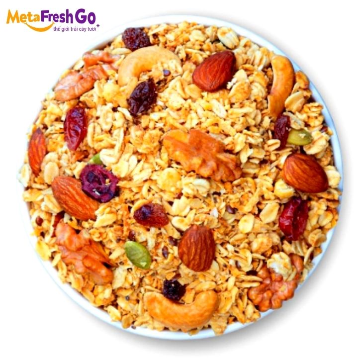 Hạt Dinh Dưỡng Ngũ Cốc Muesli Faminuts (Hũ Nhựa) - 365g Tự Nhiên, Ít Calo, Heathy, Hỗ Trợ Giảm Cảm | Meta Freshgo