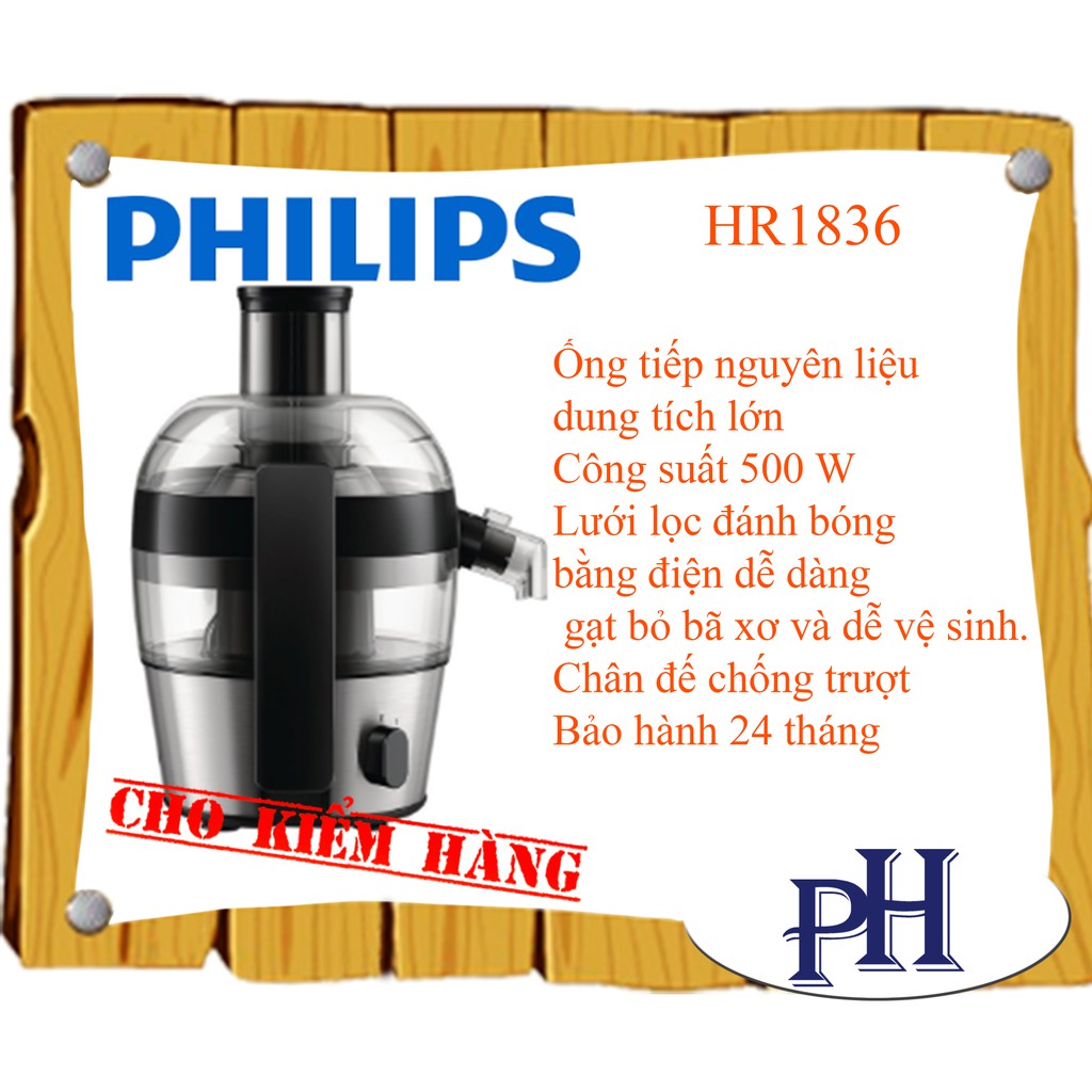 Máy ép trái cây Philips HR1836 500W 1,5L (Đen)