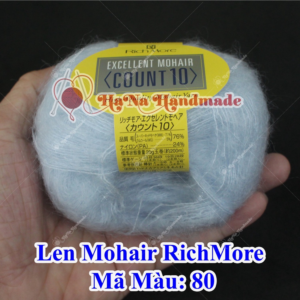 Len Mohair Richmore trơn 190k/ cuộn 20gam ~ 200 mét