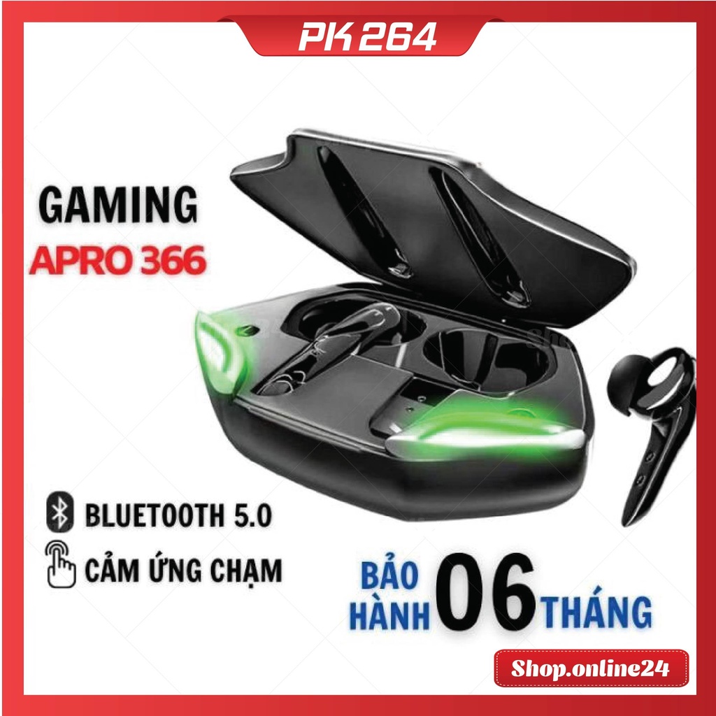 Tai nghe chơi game bluetooth , Tai nghe Gaming Apro366 Tws Bluetooth 5.0 - Không dây có mic với độ trễ cực thấp