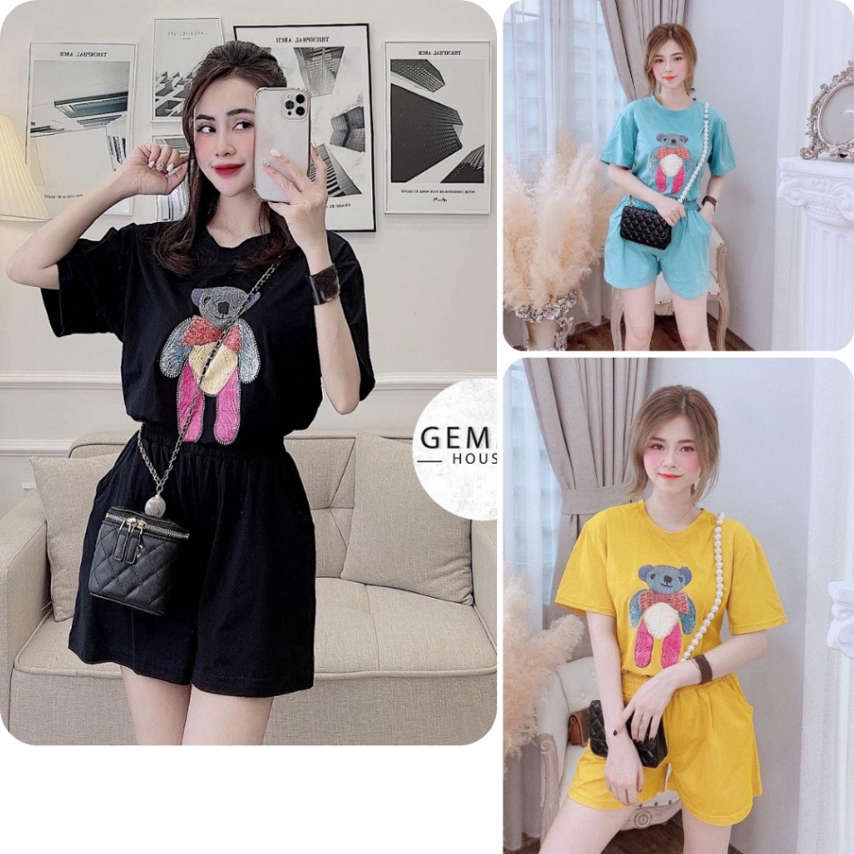 [Giảm 5k đơn 0đ] Set bộ nữ, set đùi áo thun from rộng 60kg hoạ tiết teen chất cotton co dãn mịn mát SKUS-107 | BigBuy360 - bigbuy360.vn