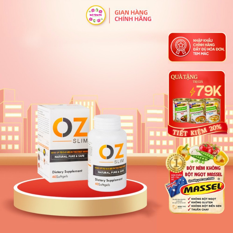 Viên uống hỗ trợ giảm cân OZ SLim Mỹ không cần ăn kiêng tặng kèm 1g nhụy hoa Nghệ Tây - QT215