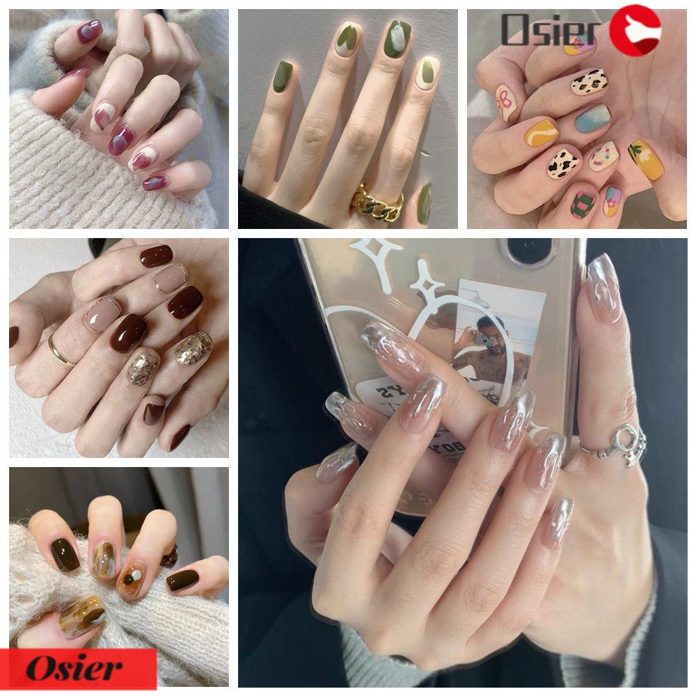 1 Móng Tay Giả Ngắn Hình Tròn Che Phủ Toàn Diện Tháo Rời Được