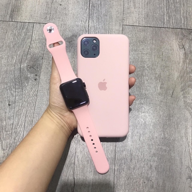 DÂY CAO SU APPLE WATCH SPORT BANDS CAO CẤP HỒNG PINKSAND XANH MARINE FULL SIZE 1 2 3 4 5 38mm 40mm 42mm 44mm