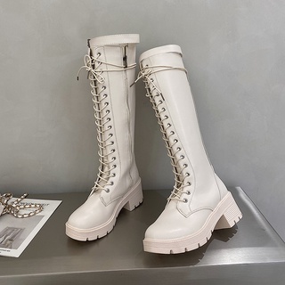 Boot da nữ cao cổ đế 6cm kèm đai