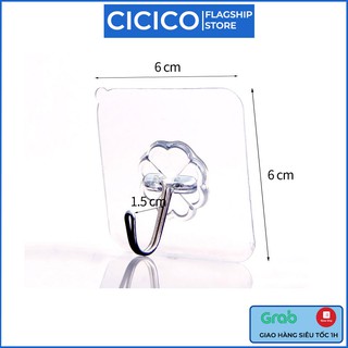 Combo 10 móc dính tường CICO-042 treo đồ trong suốt tiện lợi.