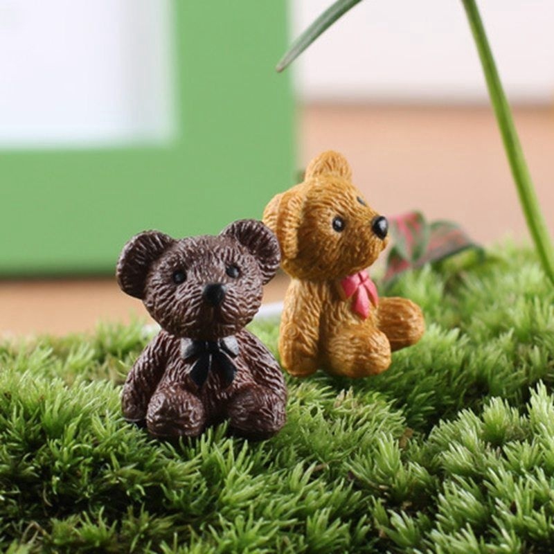 Set 4 Tượng Gấu Mini Trang Trí Sân Vườn