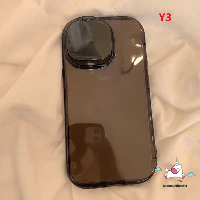 Ốp Điện Thoại TPU Mềm Màu Kẹo Ngọt Có Gương Trang Điểm 2 Trong 1 Cho IPhone 14 13 12 11 Pro Max X XR 8 7 14 Plus