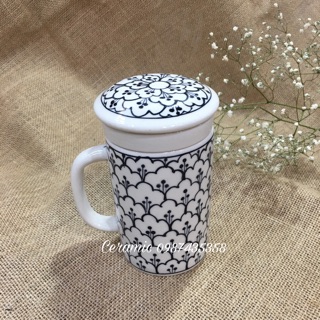 Sỉ cốc lọc trà vẽ hoa bèo gốm sứ Bát Tràng