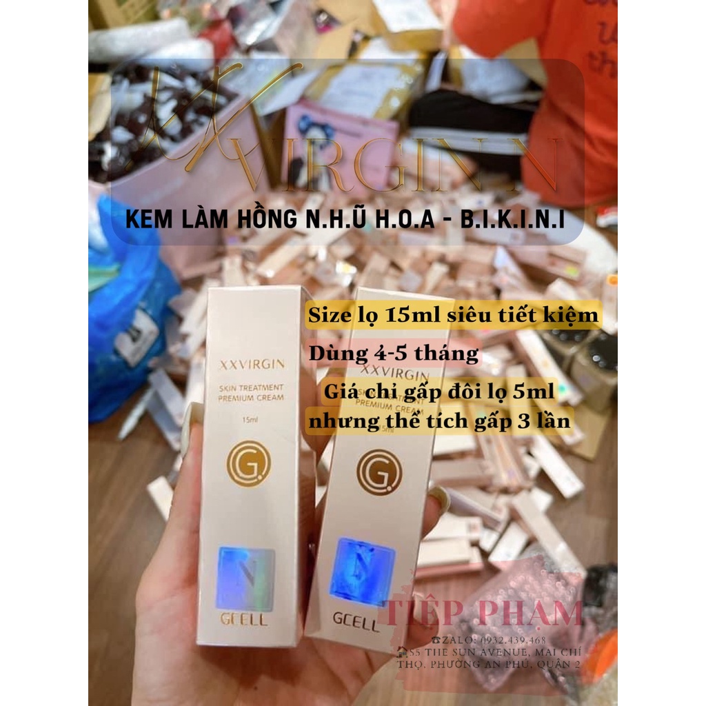 Kem Làm Hồng Nhũ Hoa và Bikini Xxvirgin Gcell 15ml Hàn Quốc