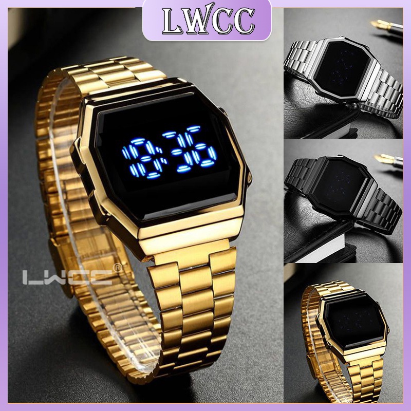LWCC 8086 Đồng hồ điện tử đeo tay chống nước màn hình cảm ứng cho nam và nữ