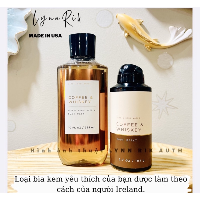 Auth_COFFEE & WHISKEY - Xịt Thơm Khử Mùi Tắm Dưỡng Body Spray Bath & Body W