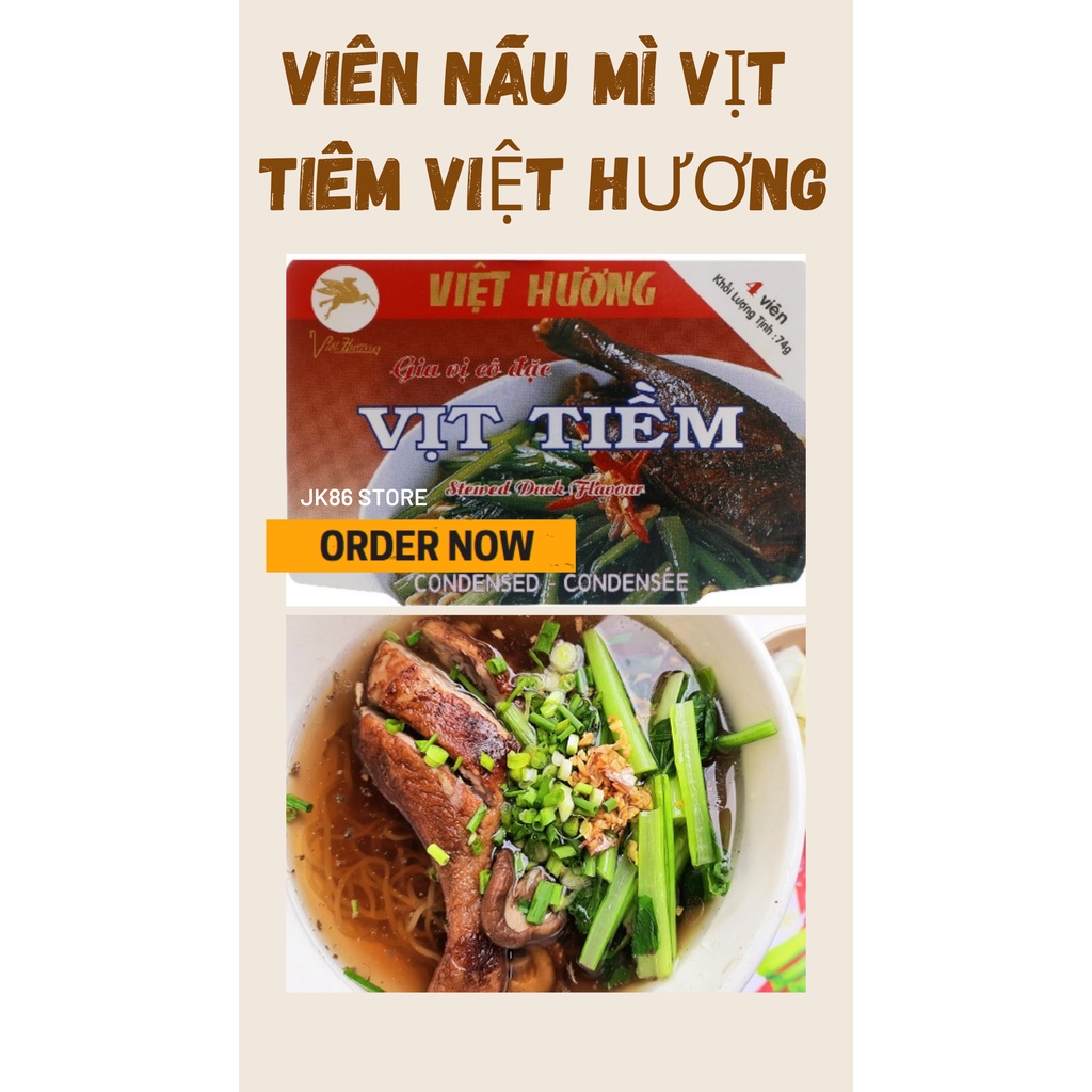 12 Viên Gia vị Mì vịt tiềm Việt Hương hộp 74g