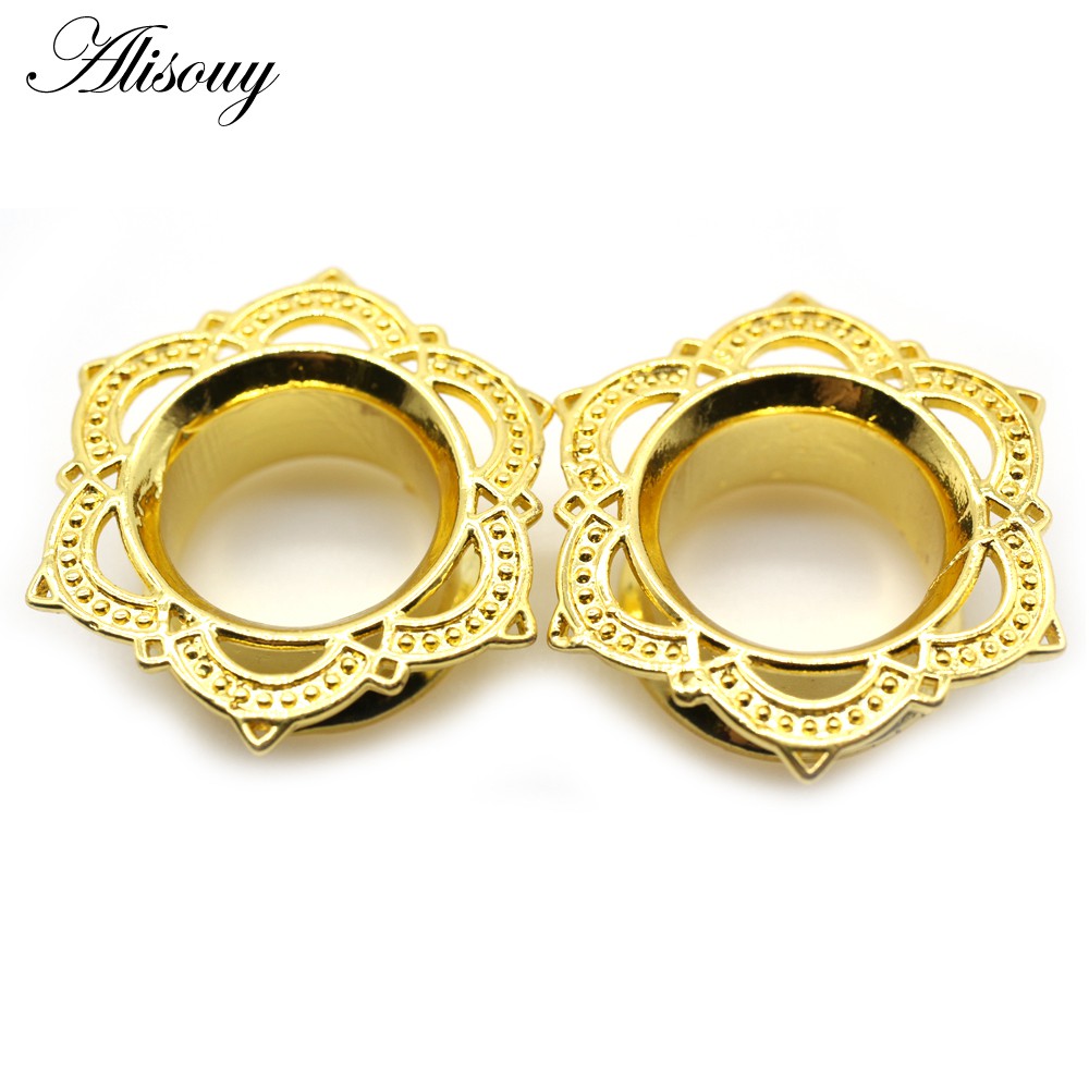 Alisouy 1 Cặp Nút Bịt Tai Bằng Đồng Thau Màu Trắng Kích Thước 6-16mm