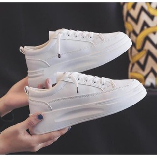Giày thể thao nữ màu trắng độn đế cao cấp hot T22 - Seun Shoes