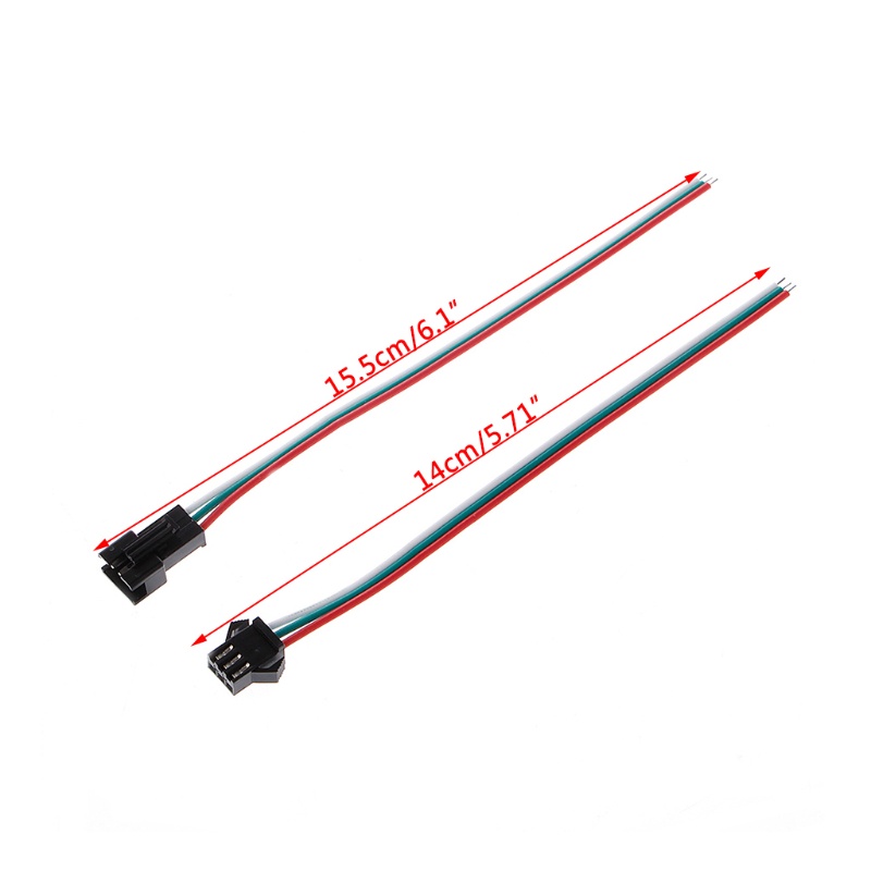 Set 10 Cặp Dây Cáp Nối 3 Chấu JST SM Male Female Cho WS2812B WS2812 WS2811