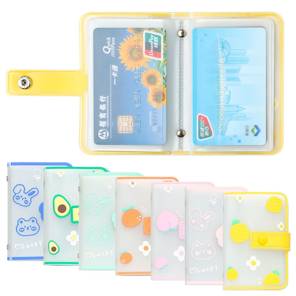 Album nhỏ có 20 ngăn túi đựng ảnh/ thẻ in hình trái cây nhiều màu tùy chọn