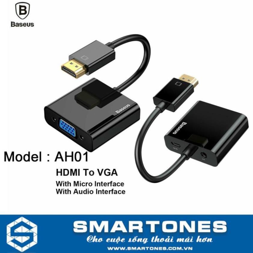 Đầu chuyển Baseus HDMI to VGA 1080P Audio 3.5mm sử dụng cho các loại máy tính , Laptop , PS3, Tivi Box