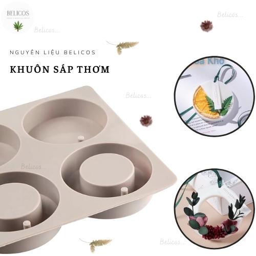 Khuôn silicone làm sáp thơm, thạch cao thơm hình tròn