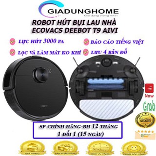 Robot hút bụi Ecovacs Deebot T9 AiVi, mẫu robot mới nhất 2021, lực hút 3000, pin 5200, mới 100%