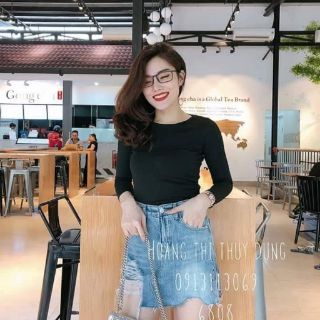 Combo 3 áo thun gân body cổ tròn