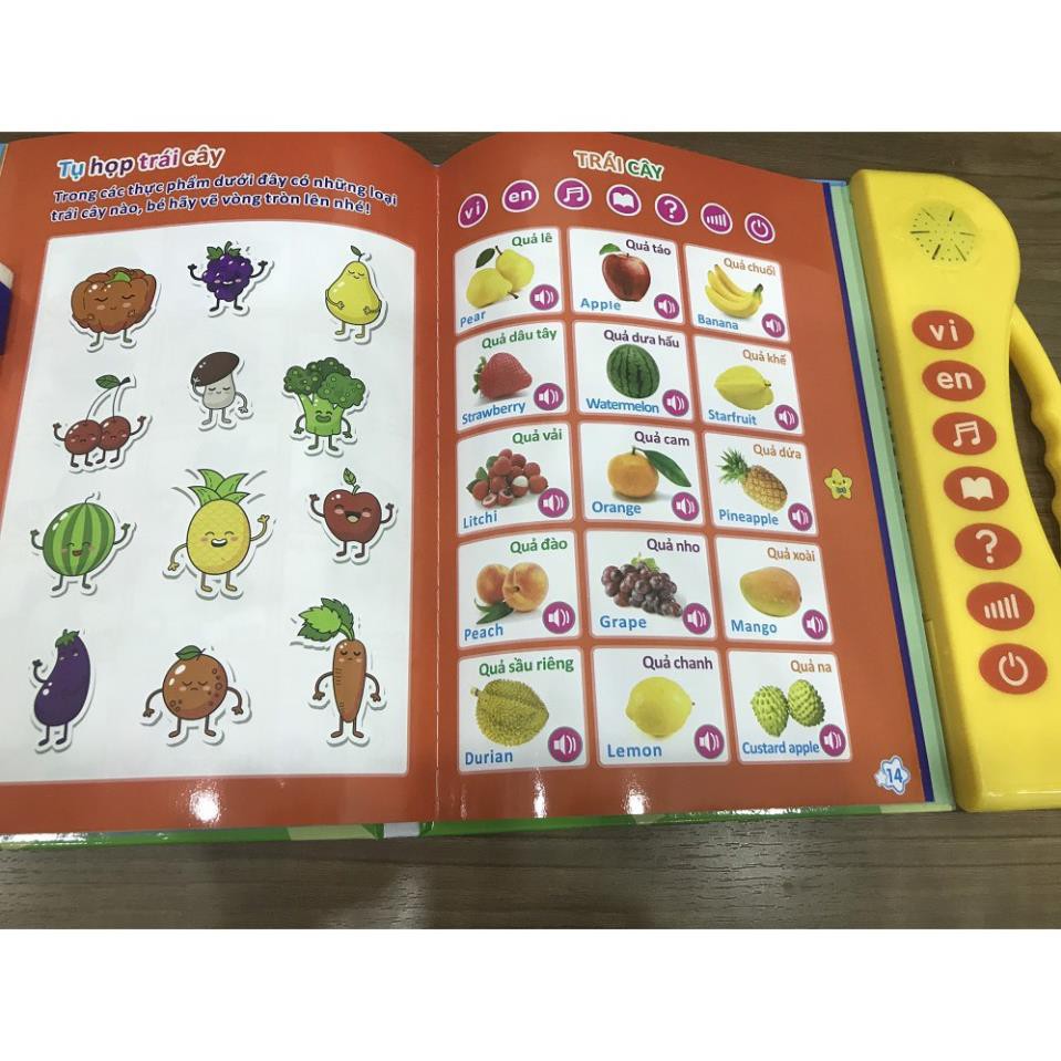 (Tặng dao tỉa mày Ailin cho mẹ) Sách song ngữ Anh Việt cho bé - Sách nói điện tử song ngữ