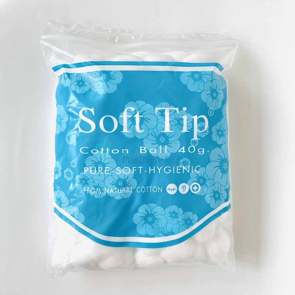 Bông Gòn Đút Tai Cho Mẹ Sau Sinh SOFT TIP gói 40 Gam - Bông Viên Tròn SOFT TIP, Dùng Trong Y Tế, Nút Nhét Lỗ Tai
