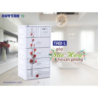Tủ Nhựa Duy Tân Tabi L 5 Tầng 6 Ngăn Màu- Trắng Hoa Hồng- GIAO NHANH 2H LIÊN HỆ