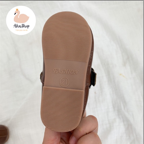 Giày Búp Bê Quai Ngang Vintage Chất Da Bóng Mềm Cho Bé Gái 2-8 Tuổi K209