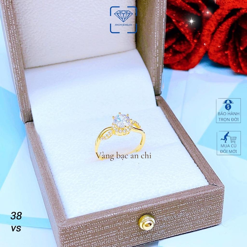 Nhẫn nữ đính đá cao cấp có giấy bảo đảm của tiệm Anchi jewelry