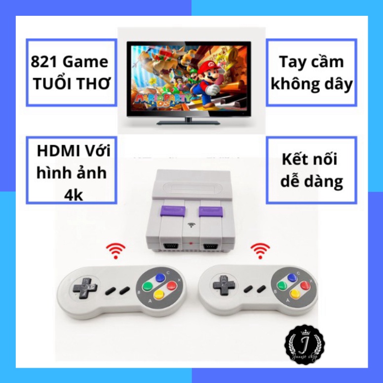 Máy Chơi Game 4k Tv 8-bit 821 Game tay cầm không dây kết nối HDMI MG03