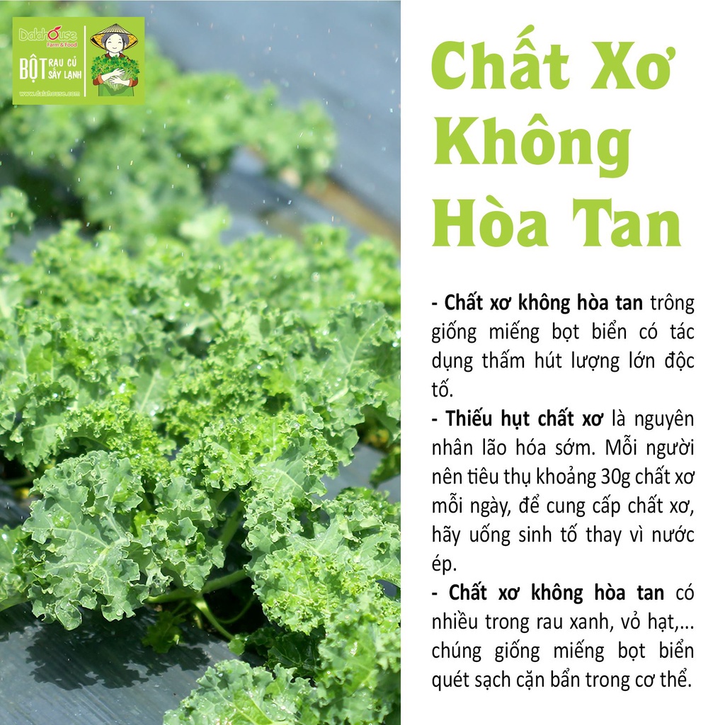 Bột Cải Xoăn Kale Sấy Lạnh Organic Dalahouse Lon 120g Đạt Tiêu Chuẩn Châu Âu