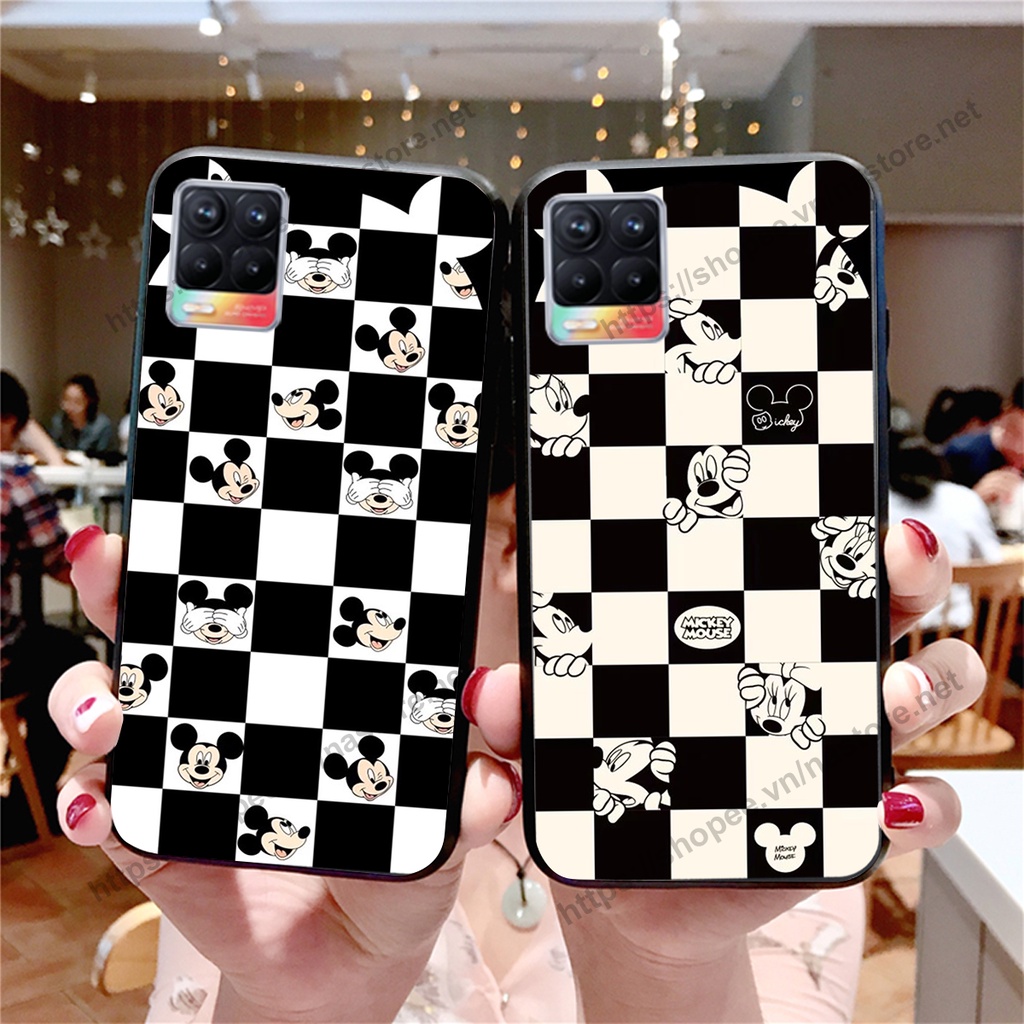 Ốp lưng Realme 8 / Realme 8 Pro trái tim họa tiết caro, mikey họa tiết beabrick kaws cute