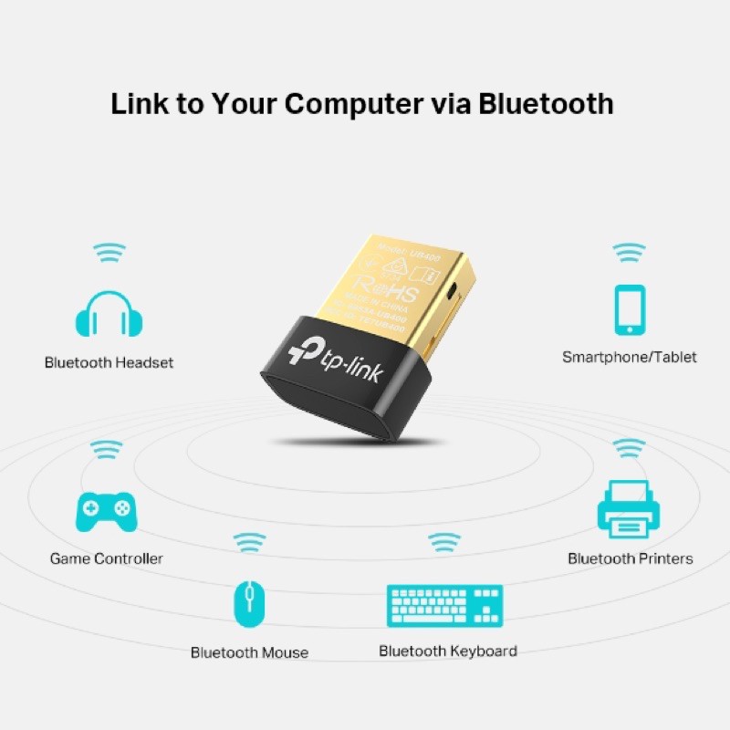 Thiết bị kết nối Bluetooth qua cổng USB TP-Link UB400 - (máy PC, Laptop không có bluetooth)
