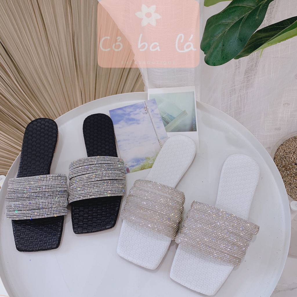 LÊ NỮ COBALA SHOES - DÉP THỜI TRANG ĐẾ BỆT MŨI VUÔNG - DÉP LÊ MŨI VUÔNG QUAI ĐÁ - D21110100