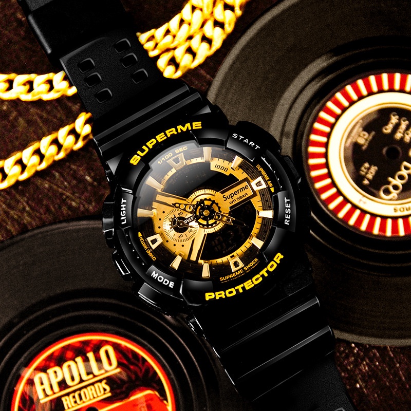 Đồng Hồ Nam SUPREMEI 1688 Hai Màn Hình Hiển Thị Kỹ Thuật Số Thể Thao Chống Thấm Nước