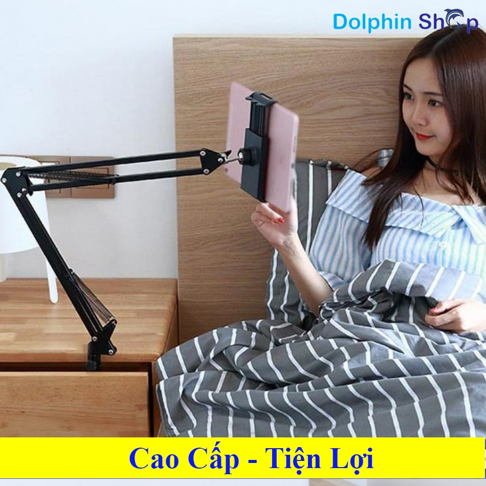 Giá Đỡ Điện Thoại, lpad Xem Phim Kẹp Đầu Giường - Chân Thép Cứng Cáp