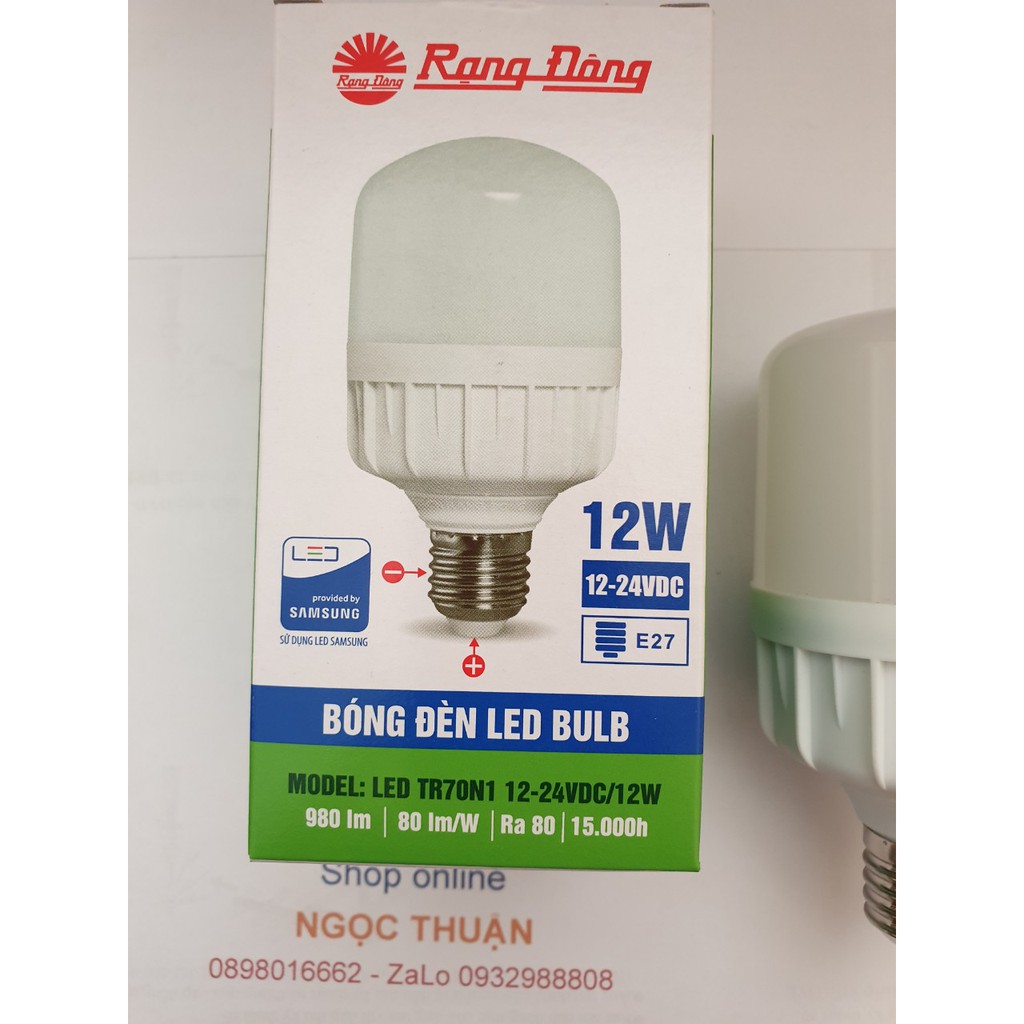 Bóng LED Trụ Kẹp Bình V DC / 12W Rạng Đông Chip Led Samsung