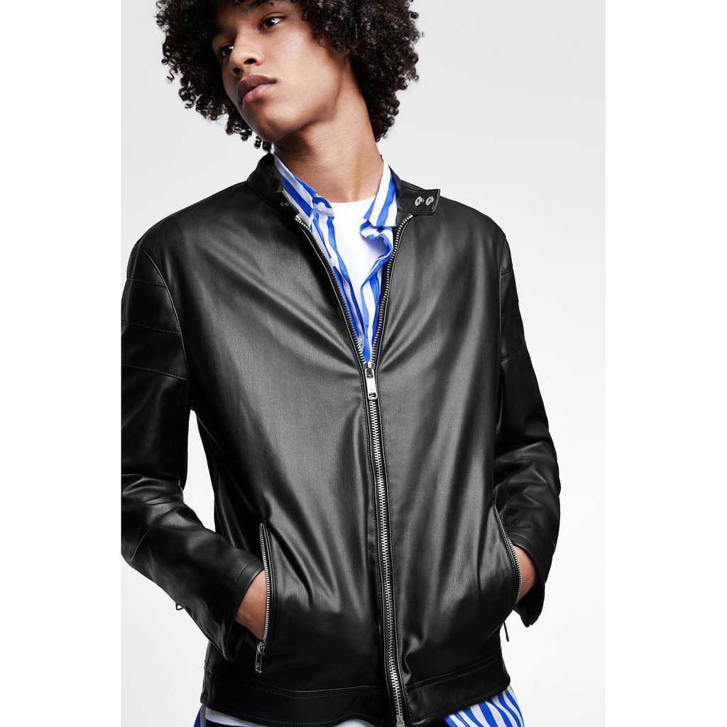 Áo khoác da nam Biker Zara