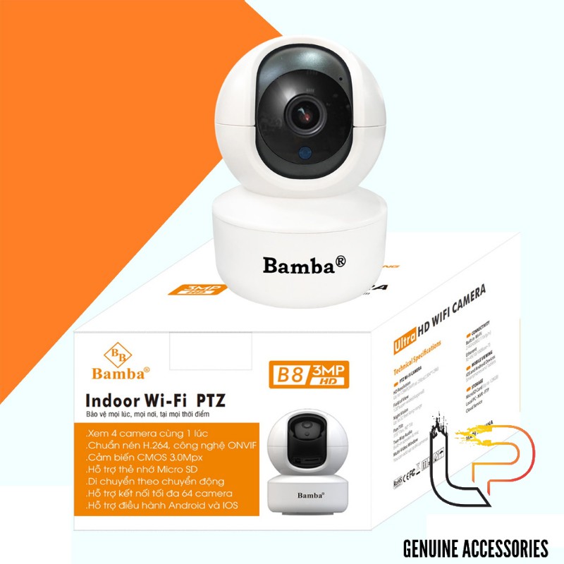 CAMERA WIFI KHÔNG DÂY BAMBA B8 - CAMERA IP BAMBA B8 2.0 KHÔNG DÂY