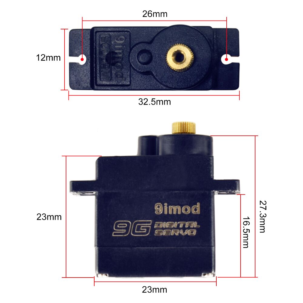 Động Cơ Servo Kỹ Thuật Số 9imod S0009m / S0017m / S1500m 9g / 17g / 15kg Cho Đồ Chơi Rc