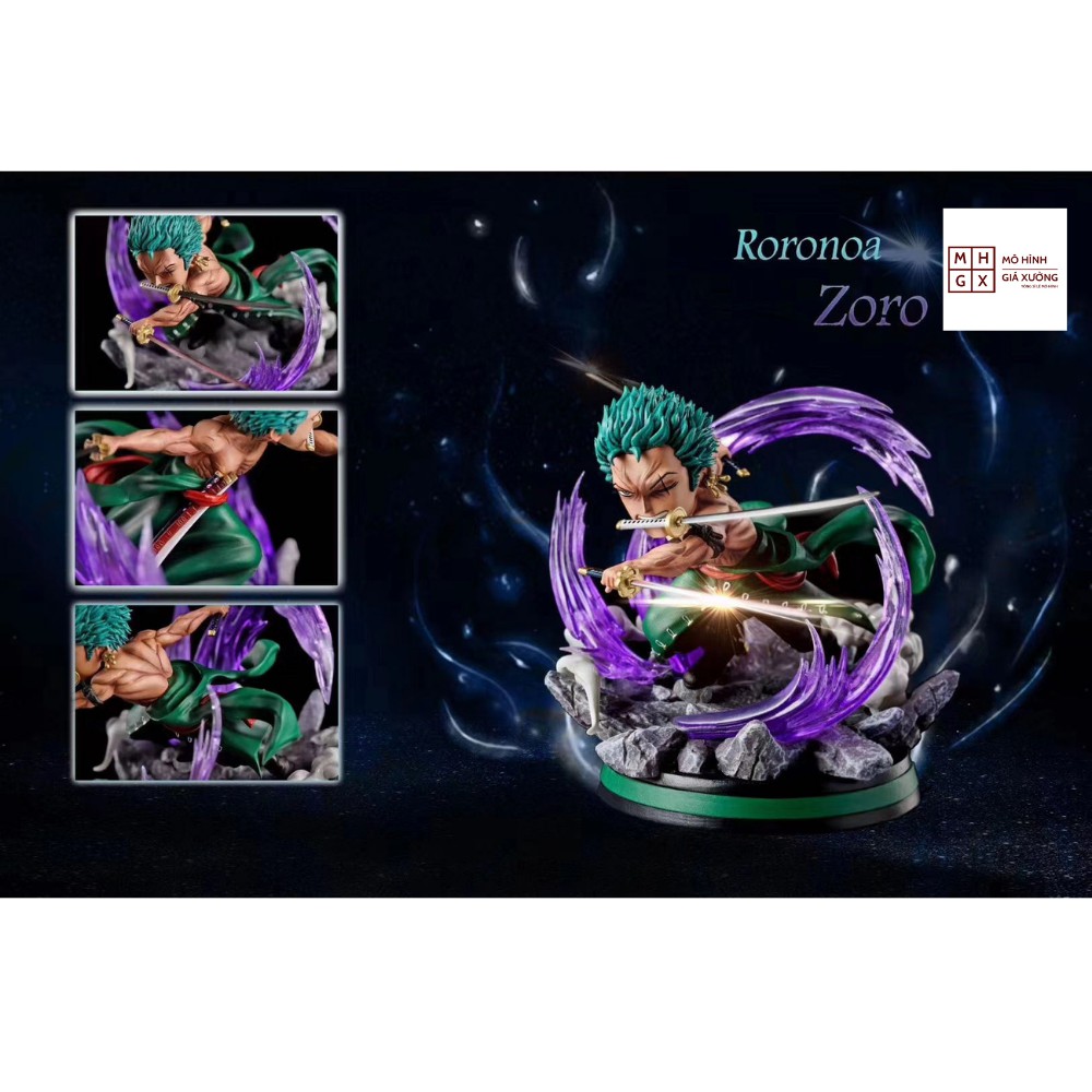 Mô Hình Roronoa Zoro Tam Kiếm Cao 10cm 3000 thế giới Trạng thái chiến đấu - Figure Tượng One Piece Vua Hải Tặc