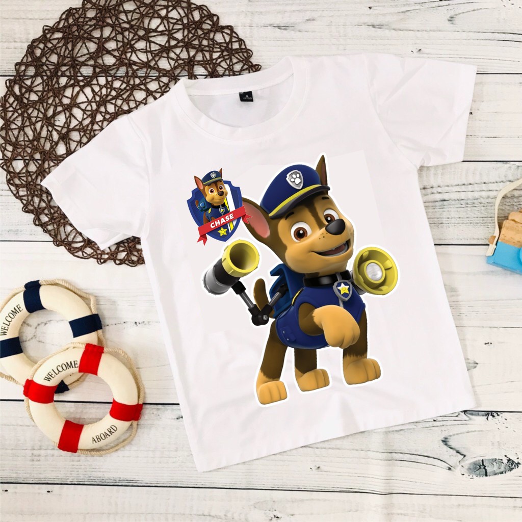 Áo Thun Đội Chó Cứu Hộ Paw Patrol Màu Trắng đủ size dành cho bé